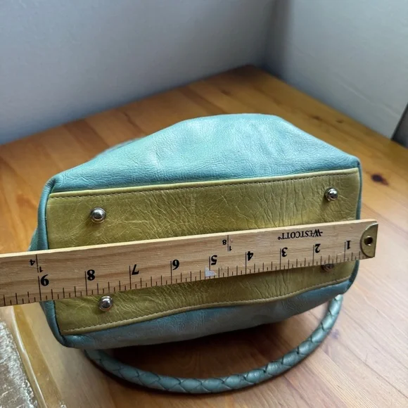 Susan Farber Collections turquoise bag with signature leather vintage